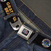 Grateful Dead Seatbelt Belt | Black/Yellow + Skull & Roses