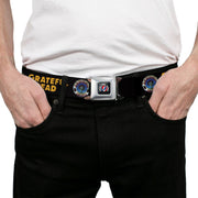Grateful Dead Seatbelt Belt | Black/Yellow + Skull & Roses