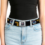 Grateful Dead Seatbelt Belt | Black/Yellow + Skull & Roses
