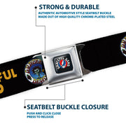 Grateful Dead Seatbelt Belt | Black/Yellow + Skull & Roses