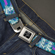 Grateful Dead Seatbelt Belt | Blue Swirl + Dancing Bears