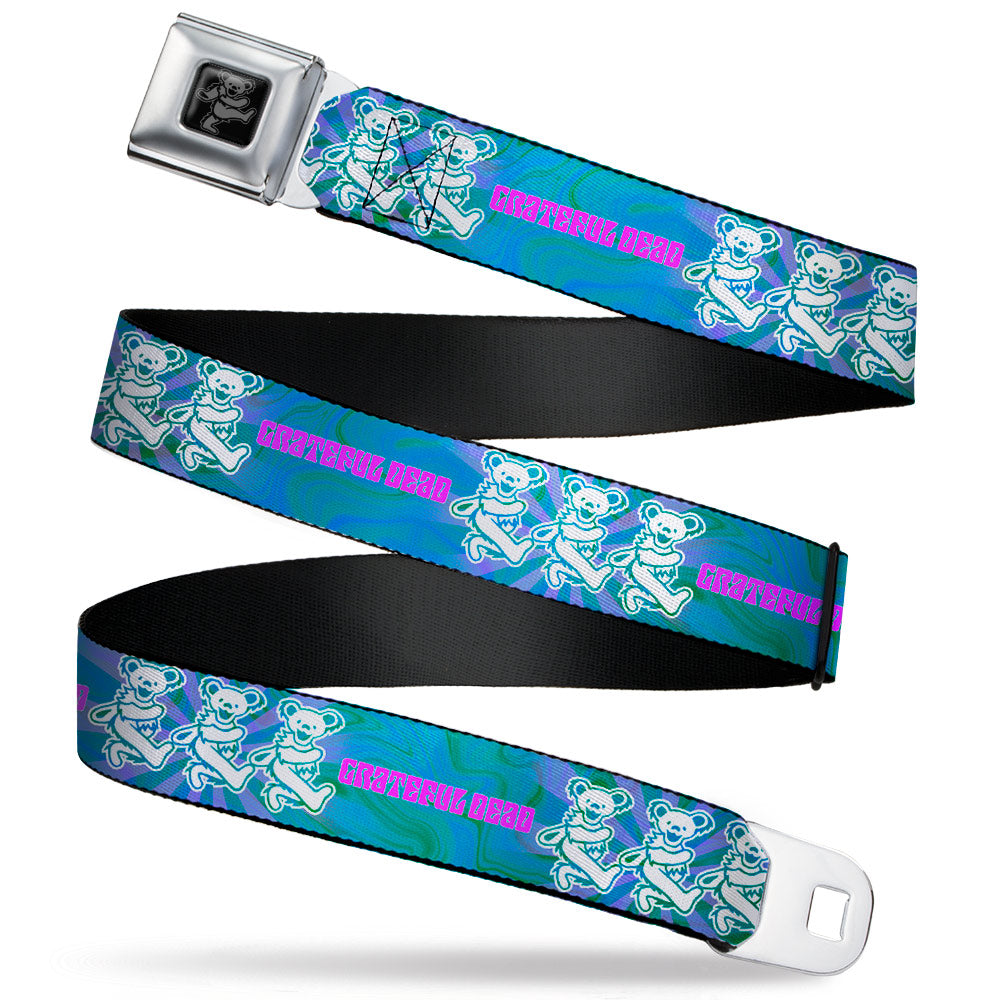 Grateful Dead Seatbelt Belt | Blue Swirl + Dancing Bears