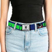 Grateful Dead Seatbelt Belt | Blue/Green Text + Space Your Face