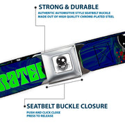 Grateful Dead Seatbelt Belt | Blue/Green Text + Space Your Face