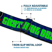 Grateful Dead Seatbelt Belt | Blue/Green Text + Space Your Face
