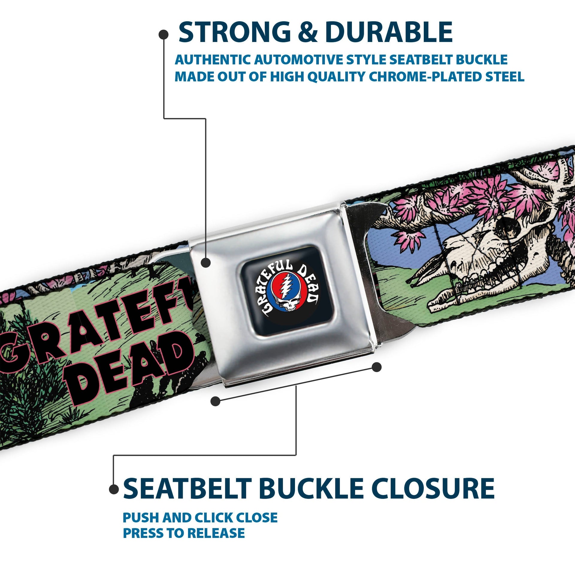 Grateful Dead Seatbelt Belt | Dave's Picks Vol. 9 Art