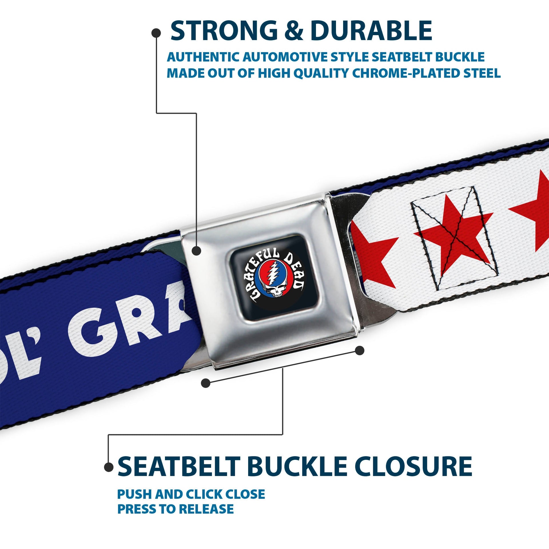 Grateful Dead Seatbelt Belt | "Good Ol' Grateful Dead"