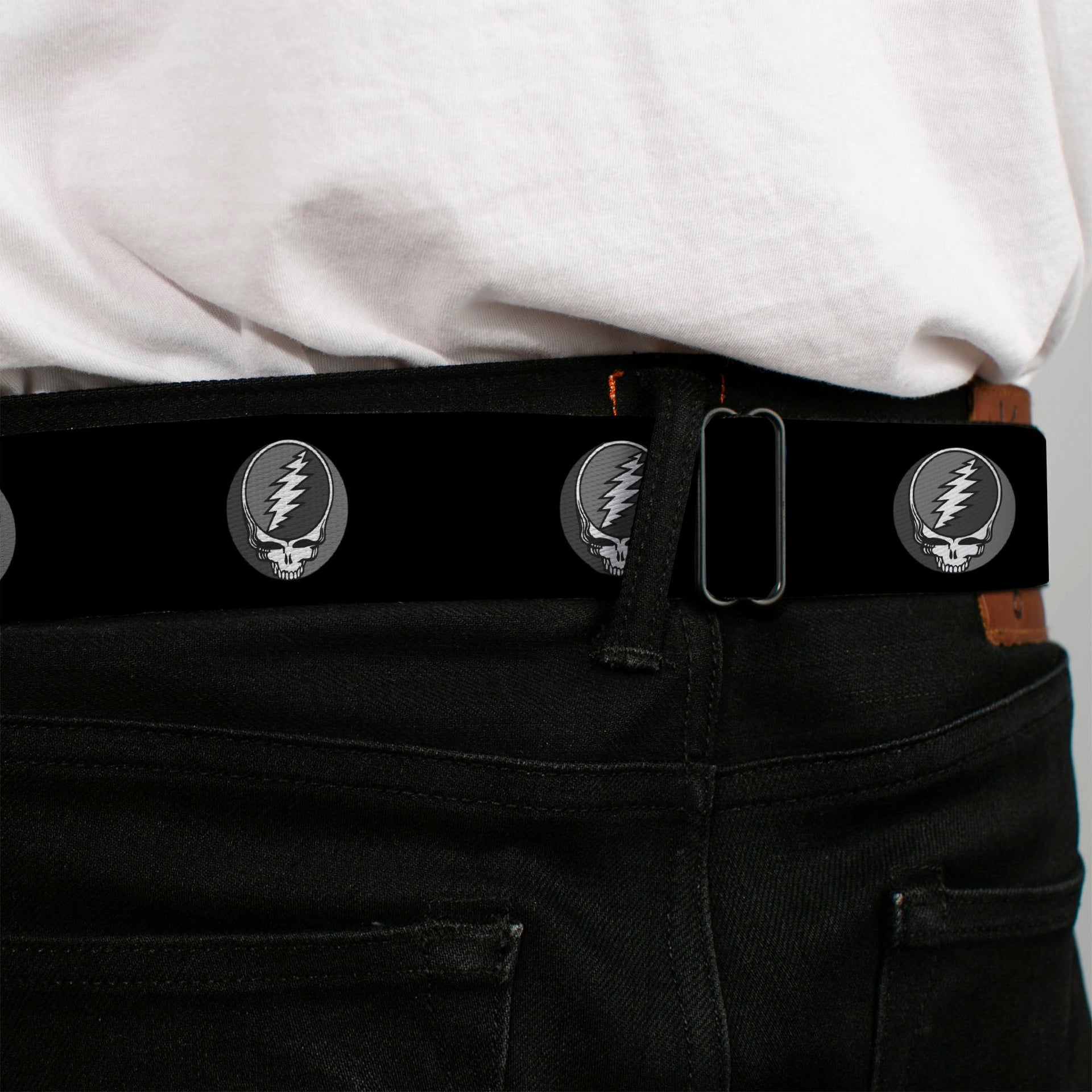 Grateful Dead Seatbelt Belt | Gray Steal Your Face