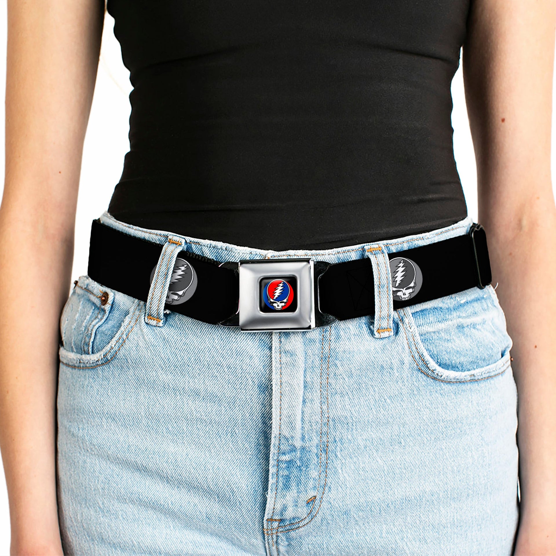 Grateful Dead Seatbelt Belt | Gray Steal Your Face