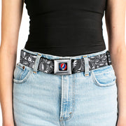 Grateful Dead Seatbelt Belt | Gray Steal Your Face Stacked
