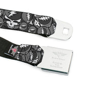 Grateful Dead Seatbelt Belt | Gray Steal Your Face Stacked