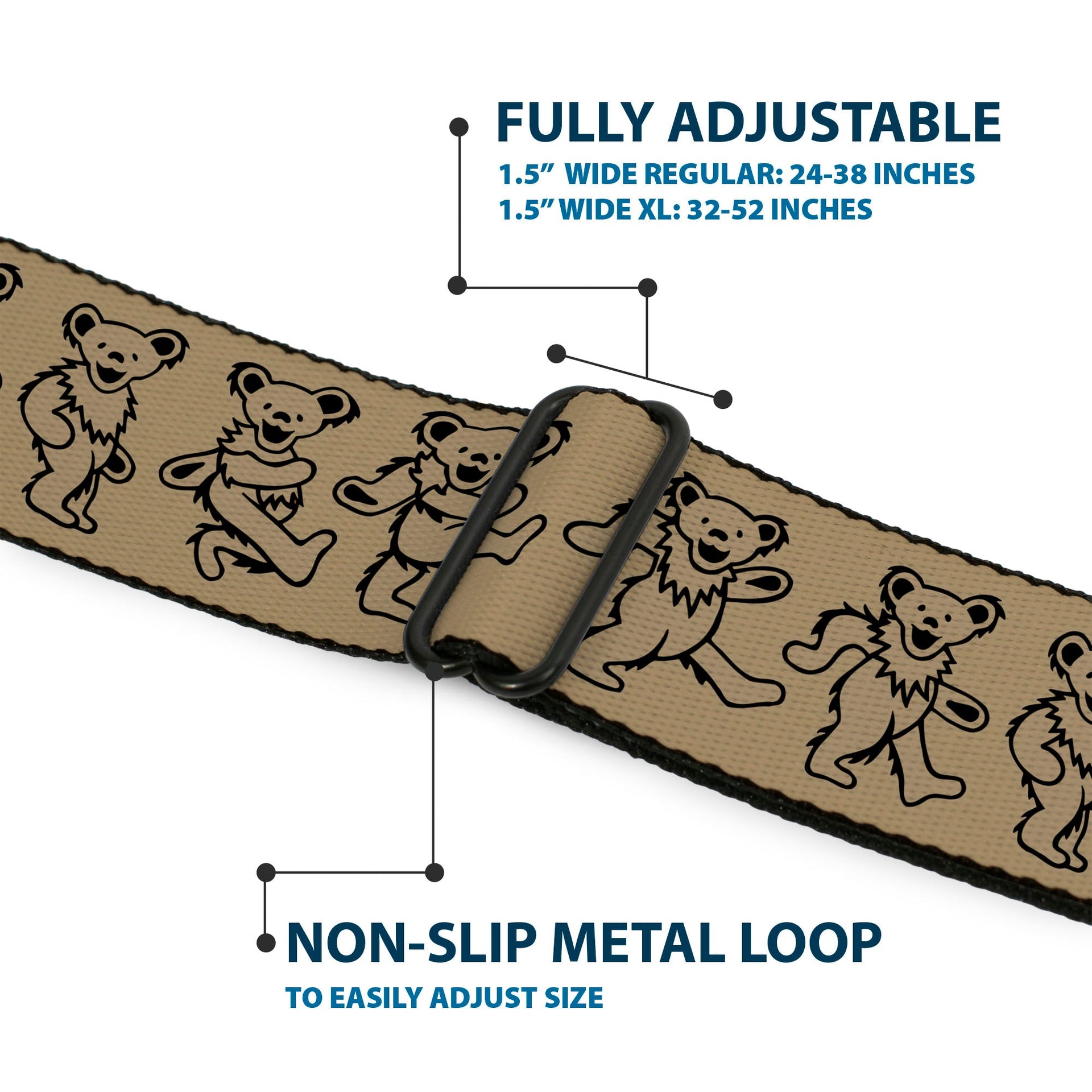 Grateful Dead Seatbelt Belt | Hemp/Black Dancing Bears