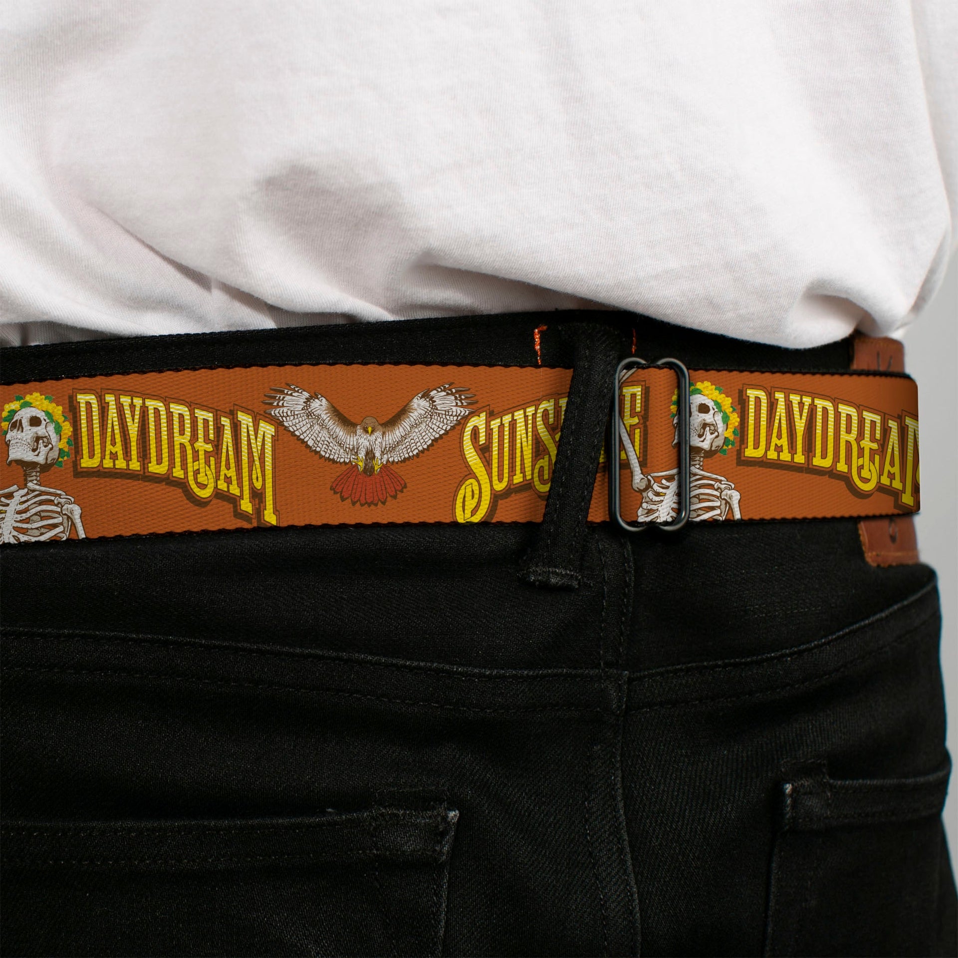 Grateful Dead Seatbelt Belt | Orange Sunshine Daydream