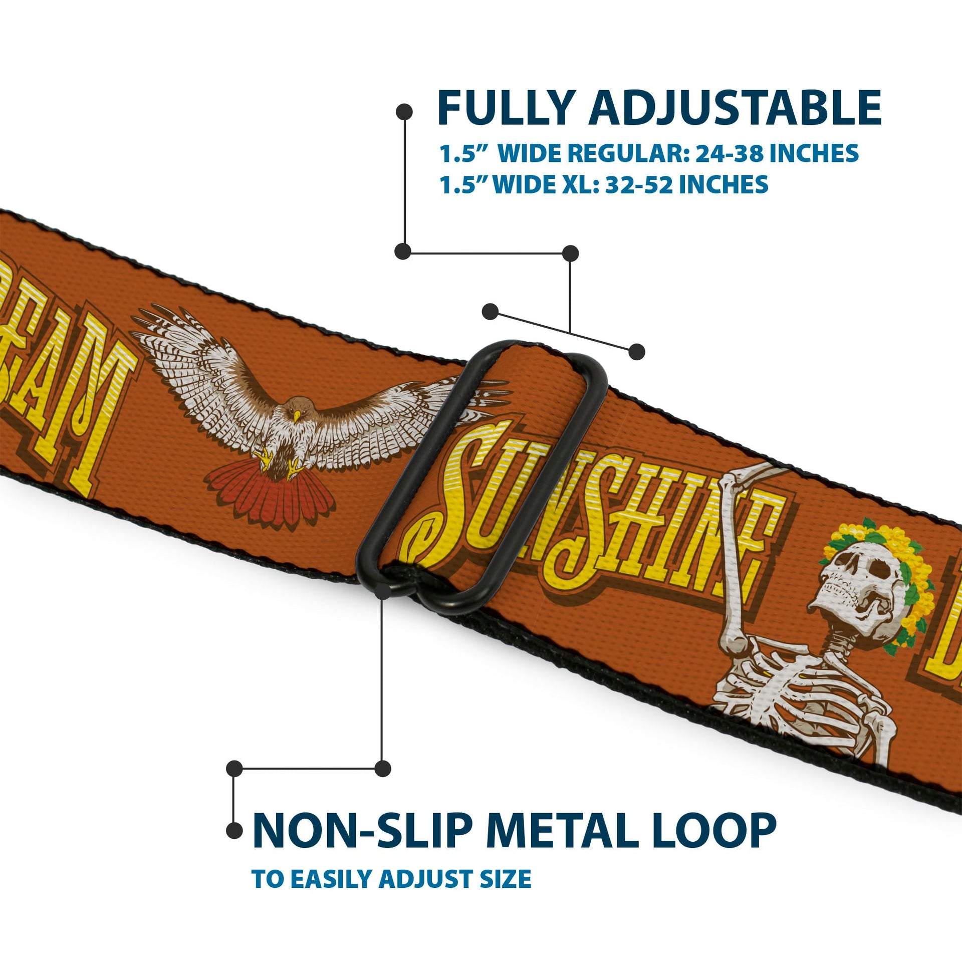 Grateful Dead Seatbelt Belt | Orange Sunshine Daydream