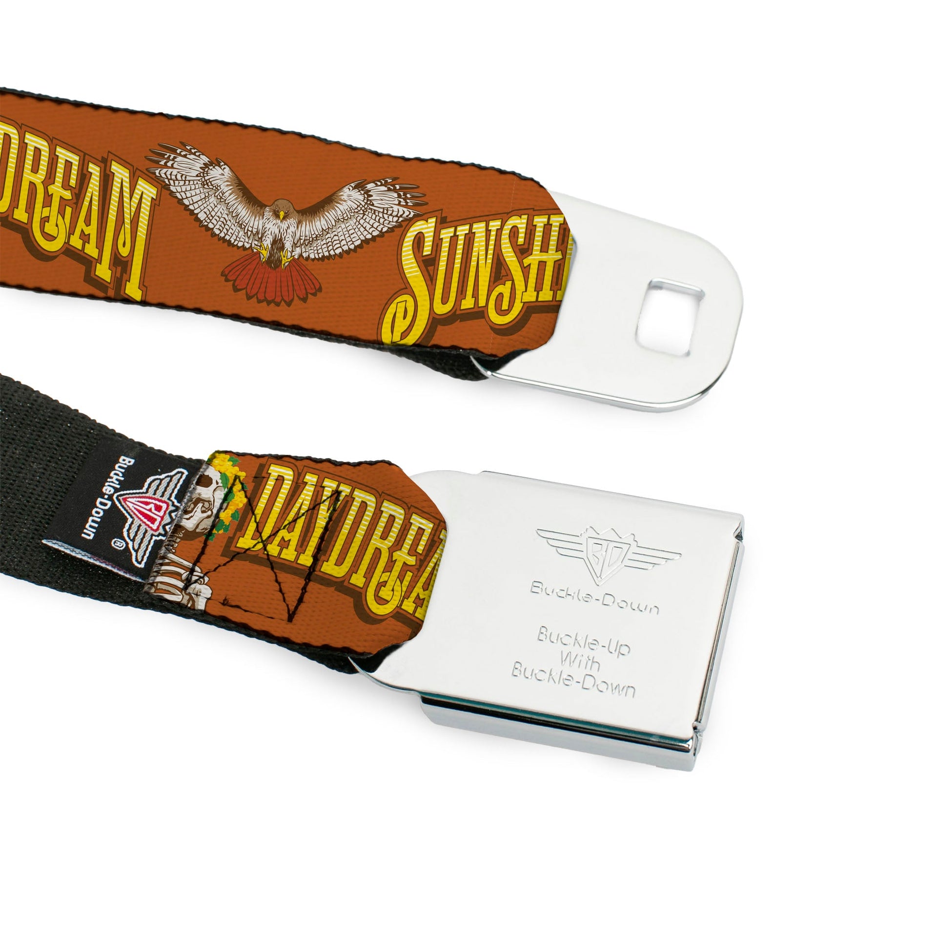 Grateful Dead Seatbelt Belt | Orange Sunshine Daydream