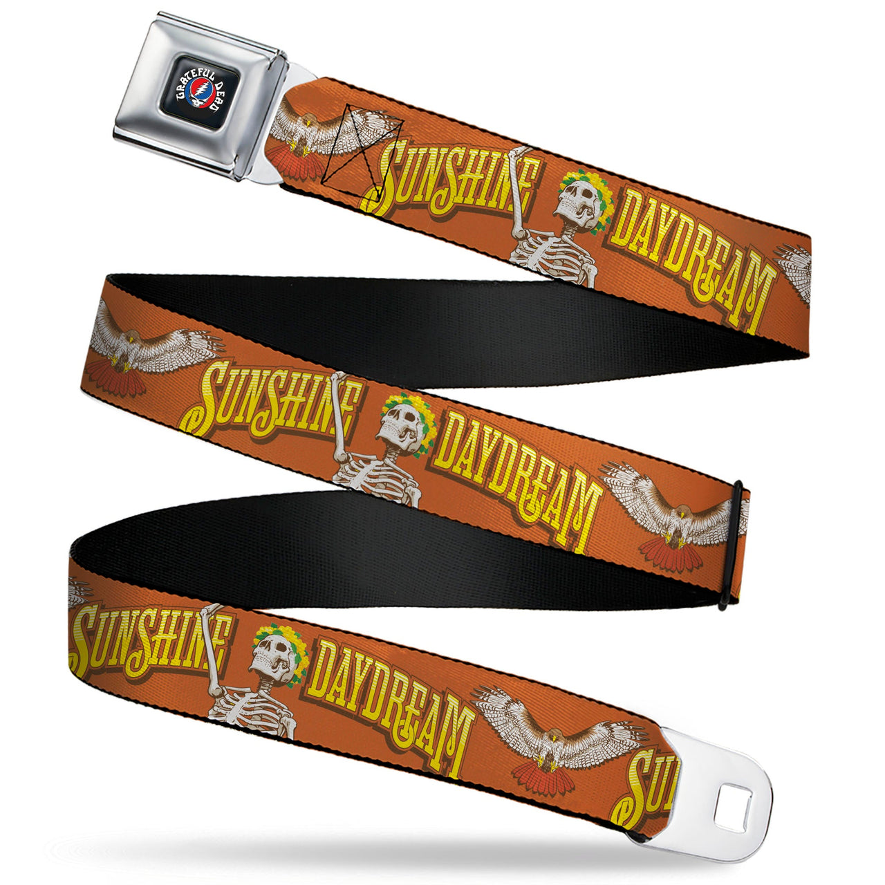 Grateful Dead Seatbelt Belt | Orange Sunshine Daydream