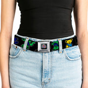 Grateful Dead Seatbelt Belt | Rainbow Dancing Bears (Large Pattern)