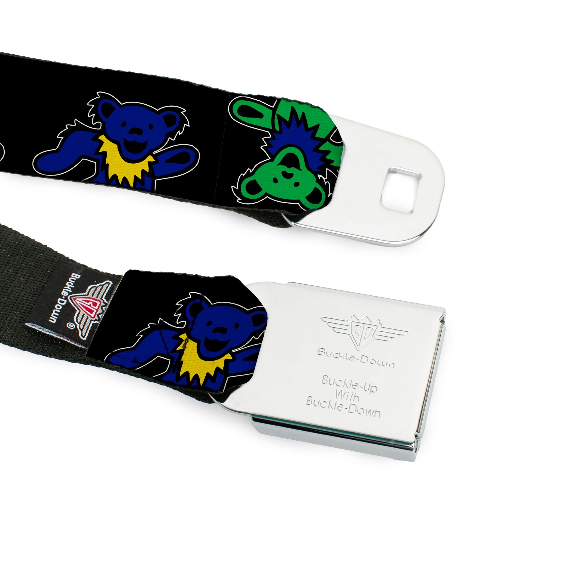 Grateful Dead Seatbelt Belt | Rainbow Dancing Bears (Large Pattern)