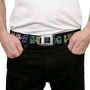 Grateful Dead Seatbelt Belt | Rainbow Dancing Bears (Small Pattern)