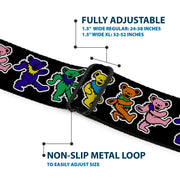 Grateful Dead Seatbelt Belt | Rainbow Dancing Bears (Small Pattern)