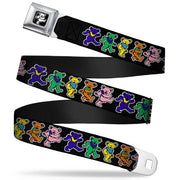 Grateful Dead Seatbelt Belt | Rainbow Dancing Bears (Small Pattern)