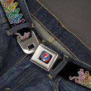 Grateful Dead Seatbelt Belt | Rainbow Dancing Skeletons
