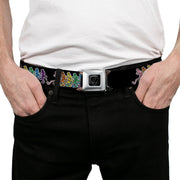 Grateful Dead Seatbelt Belt | Rainbow Dancing Skeletons