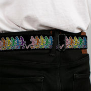 Grateful Dead Seatbelt Belt | Rainbow Dancing Skeletons