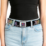 Grateful Dead Seatbelt Belt | Rainbow Dancing Skeletons