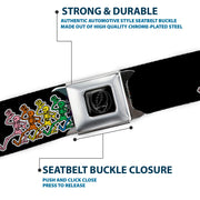 Grateful Dead Seatbelt Belt | Rainbow Dancing Skeletons