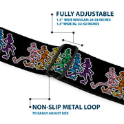 Grateful Dead Seatbelt Belt | Rainbow Dancing Skeletons