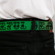 Grateful Dead Seatbelt Belt | Rainbow Fade + Skull & Roses