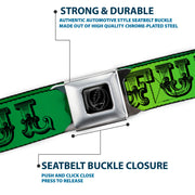 Grateful Dead Seatbelt Belt | Rainbow Fade + Skull & Roses