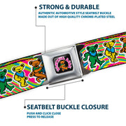 Grateful Dead Seatbelt Belt | Rainbow Tie Dye Swirl Dancing Bears - Additional View