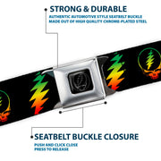 Grateful Dead Seatbelt Belt | Rasta Steal Your Face & Lightning Bolts