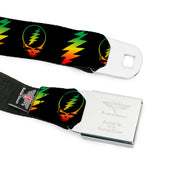 Grateful Dead Seatbelt Belt | Rasta Steal Your Face & Lightning Bolts