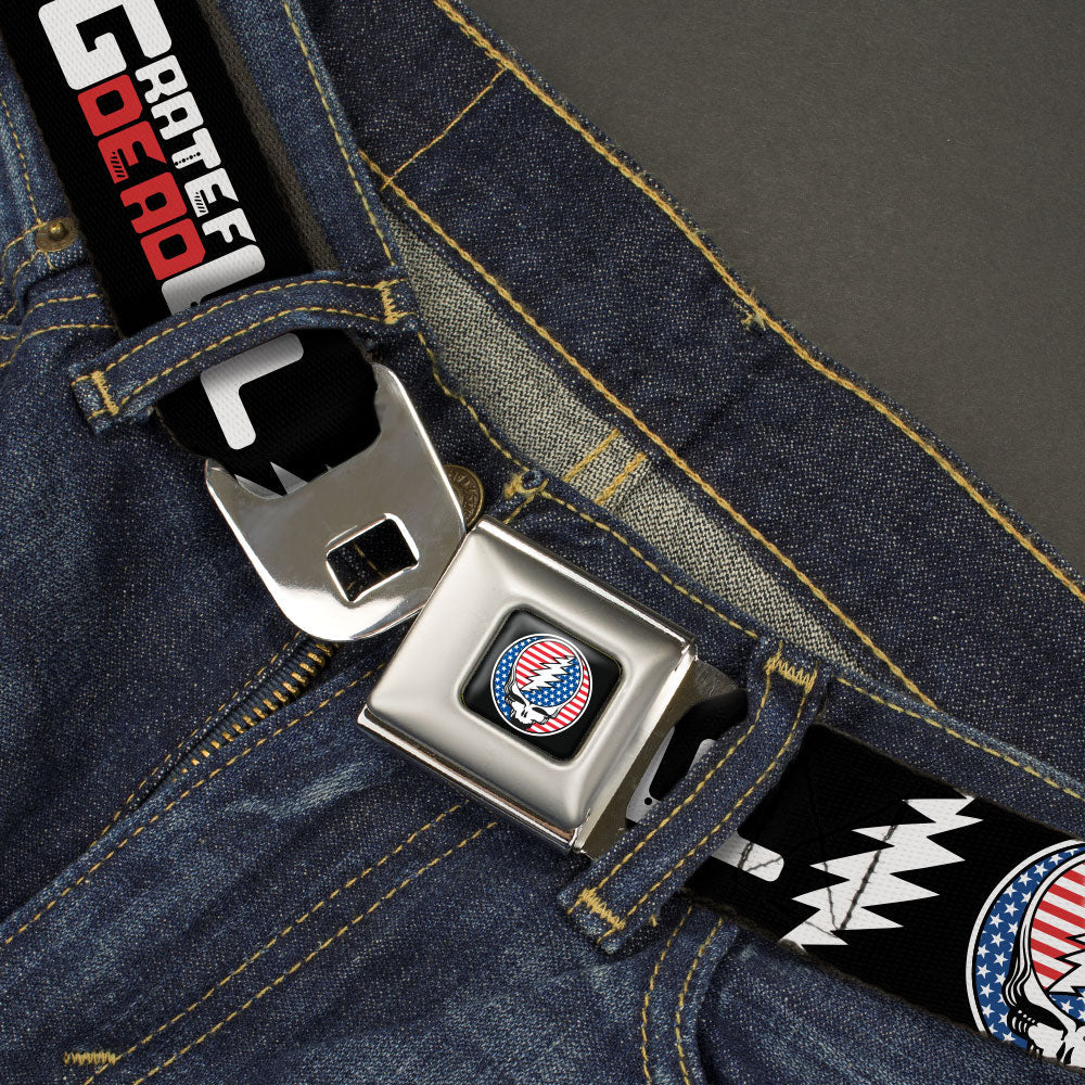 Grateful Dead Seatbelt Belt | Stars & Stripes + Text