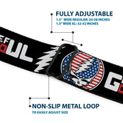 Grateful Dead Seatbelt Belt | Stars & Stripes + Text