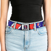 Grateful Dead Seatbelt Belt | Steal Your Face + Large Lightning Bolt