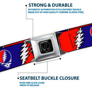 Grateful Dead Seatbelt Belt | Steal Your Face + Large Lightning Bolt