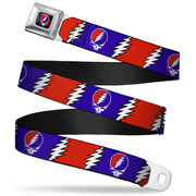 Grateful Dead Seatbelt Belt | Steal Your Face + Large Lightning Bolt