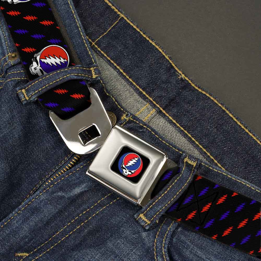 Grateful Dead Seatbelt Belt | Steal Your Face + Lightning Bolt