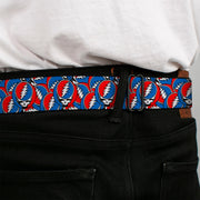 Grateful Dead Seatbelt Belt | Steal Your Face Stacked (Classic Blue)