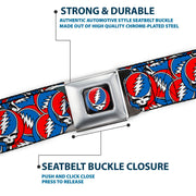 Grateful Dead Seatbelt Belt | Steal Your Face Stacked (Classic Blue)