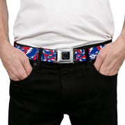 Grateful Dead Seatbelt Belt | Steal Your Face Stacked (Deep Blue)