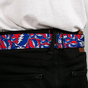 Grateful Dead Seatbelt Belt | Steal Your Face Stacked (Deep Blue)