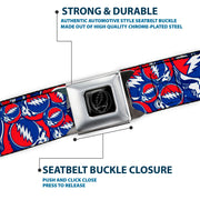 Grateful Dead Seatbelt Belt | Steal Your Face Stacked (Deep Blue)