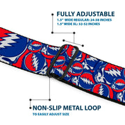 Grateful Dead Seatbelt Belt | Steal Your Face Stacked (Deep Blue)