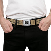 Grateful Dead Seatbelt Belt | Tan/Black Dancing Bears