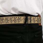 Grateful Dead Seatbelt Belt | Tan/Black Dancing Bears